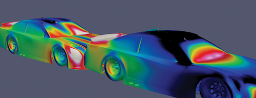 Through the assistance of AweSim partner TotalSim USA, NASCAR leverages CFD through AweSim’s HPC Cloud services to understand aerodynamics and vehicle performance. Image Courtesy of AweSim 