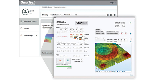 The latest release of COMSOL App Server tools for custom visuals so the app creator can brand the app with its own graphics. Image courtesy of COMSOL.