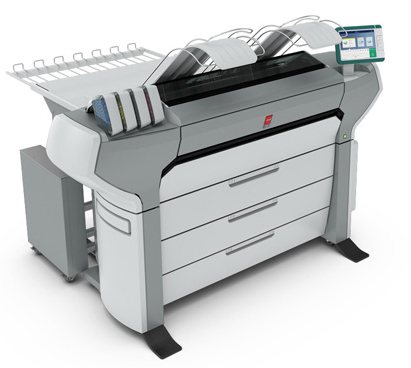 The new Océ ColorWave 700 large-format black & white and color printing system can print up to 212 D-size full-color prints per hour. The print engine at its heart leverages Océ CrystalPoint Technology to provide high-resolution results on media as diverse as economical uncoated recycled paper and high-end specialty materials. Image courtesy of Canon Solutions America Inc.