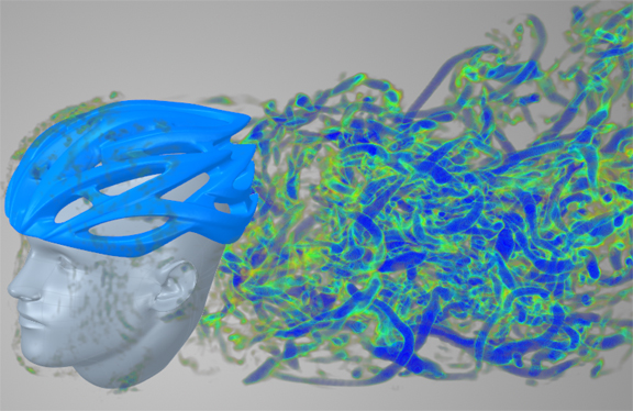 In ANSYS Discovery Live, fluid results like velocity are instant, and provide insight on recirculation zones as well as velocity. Image courtesy of ANSYS.